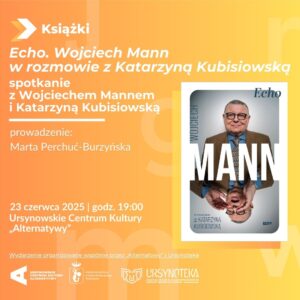 Okładka „Echo. Wojciech Mann w rozmowie z Katarzyną Kubisiowską”